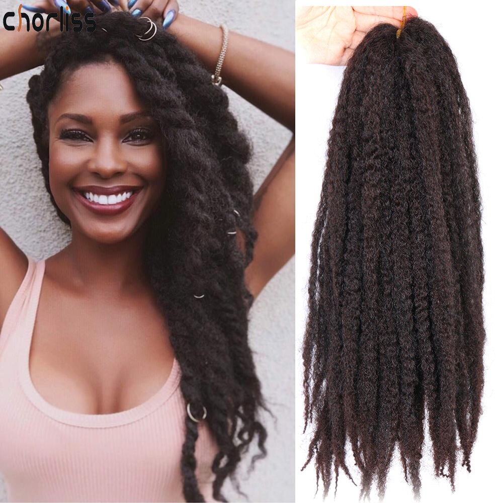 18Inch Marley Hair For African Twisted Braids 크로 셰 뜨개질 헤어 카네 칼론 합성 말리 브레이드 헤어 익스텐션